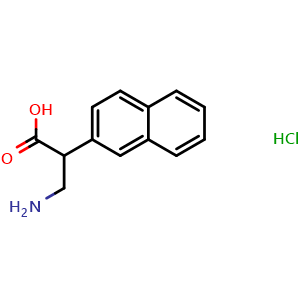 Chemical structure of a-(Aminomethyl)-2-naphthaleneacetic acid hydrochloride , CAS 1017788-20-3, AChemBlock P43028