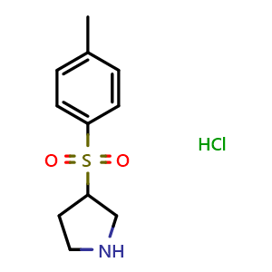 Chemical structure of 3-[(4-Methylphenyl)sulfonyl]pyrrolidine hydrochloride , CAS 101768-40-5, AChemBlock P43032
