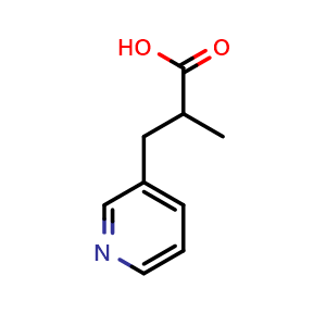 Chemical structure of a-Methyl-3-pyridinepropanoic acid , CAS 1017146-67-6, AChemBlock P43046