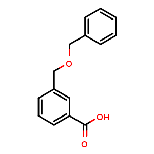 Chemical structure of 3-[(Phenylmethoxy)methyl]benzoic acid , CAS 1016891-82-9, AChemBlock P43050