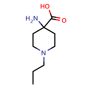 Chemical structure of 1-Propyl-4-amino-4-piperidinecarboxylic acid , CAS 1016512-46-1, AChemBlock P43055