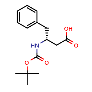 Chemical structure of (R)-b-(Boc-amino)benzenebutanoic acid , CAS 101555-61-7, AChemBlock P43060