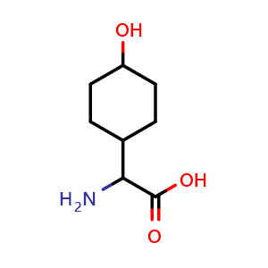 Chemical structure of a-Amino-4-hydroxycyclohexaneacetic acid , CAS 101252-25-9, AChemBlock P43080