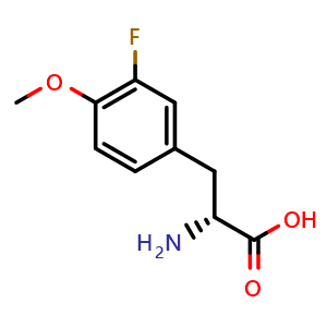 Chemical structure of 3-Fluoro-O-methyl-D-tyrosine , CAS 1011806-03-3, AChemBlock P43082