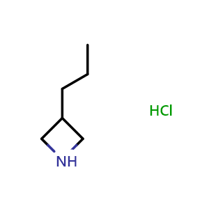 Chemical structure of 3-Propyl-azetidine hydrochloride , CAS 2231674-53-4, AChemBlock P43152