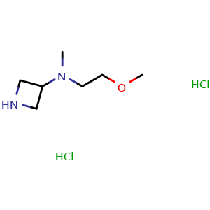 Chemical structure of N-(2-Methoxyethyl)-N-methyl-3-azetidinamine dihydrochloride , CAS 178311-96-1, AChemBlock P43153