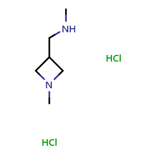 Chemical structure of N,1-Dimethyl-3-azetidinemethanamine dihydrochloride , CAS 864247-45-0, AChemBlock P43154