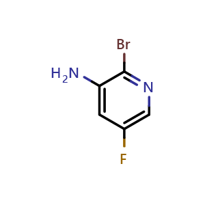 Chemical structure of 2-bromo-5-fluoropyridin-3-amine , CAS 884495-03-8, AChemBlock P43187