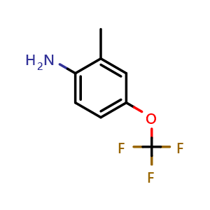 Chemical structure of 2-methyl-4-(trifluoromethoxy)benzenamine , CAS 86256-59-9, AChemBlock P43195