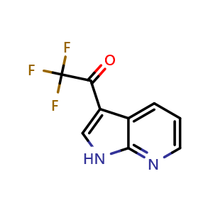 Chemical structure of 2,2,2-trifluoro-1-(1H-pyrrolo[2,3-b]pyridin-3-yl)ethan-1-one , CAS 860651-18-9, AChemBlock P43197
