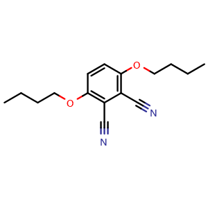 Chemical structure of 3,6-dibutoxybenzene-1,2-dinitrile , CAS 75942-37-9, AChemBlock P43215