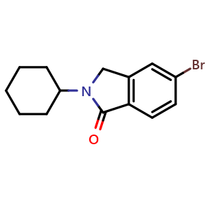 Chemical structure of 5-Bromo-2-cyclohexylisoindolin-1-one , CAS 735351-81-2, AChemBlock P43221