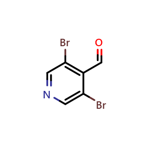 Chemical structure of 3,5-dibromopyridine-4-carbaldehyde , CAS 70201-42-2, AChemBlock P43222