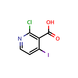Chemical structure of 2-chloro-4-iodonicotinic acid , CAS 544671-78-5, AChemBlock P43249