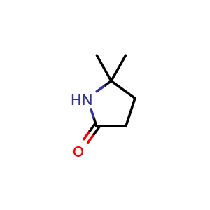 Chemical structure of 5,5-dimethylpyrrolidin-2-one , CAS 5165-28-6, AChemBlock P43256