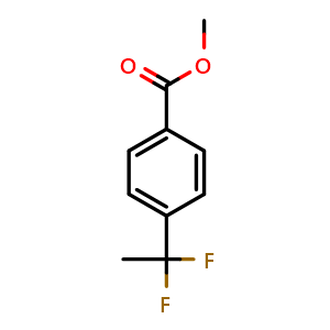 Chemical structure of methyl 4-(1,1-difluoroethyl)benzoate , CAS 444915-84-8, AChemBlock P43270