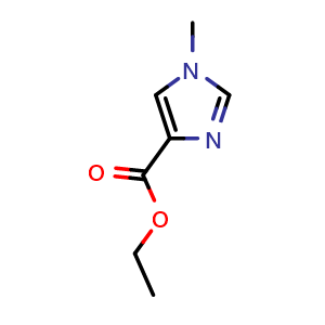 Chemical structure of ethyl 1-methyl-1H-imidazole-4-carboxylate , CAS 41507-56-6, AChemBlock P43275
