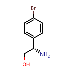 Chemical structure of (S)-2-amino-2-(4-bromophenyl)ethanol , CAS 354153-65-4, AChemBlock P43288