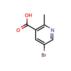 Chemical structure of 5-bromo-2-methylpyridine-3-carboxylic acid , CAS 351003-02-6, AChemBlock P43289