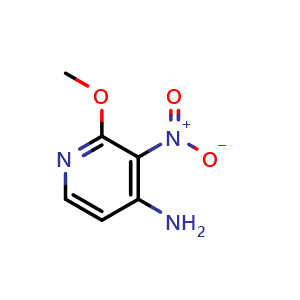 Chemical structure of 2-methoxy-3-nitropyridin-4-amine , CAS 33623-16-4, AChemBlock P43300