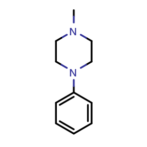 Chemical structure of 1-methyl-4-phenylpiperazine , CAS 3074-43-9, AChemBlock P43305