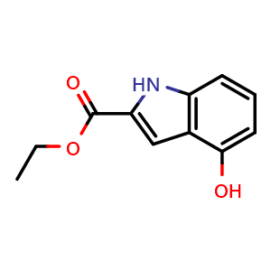 Chemical structure of ethyl 4-hydroxy-1H-indole-2-carboxylate , CAS 27737-56-0, AChemBlock P43311