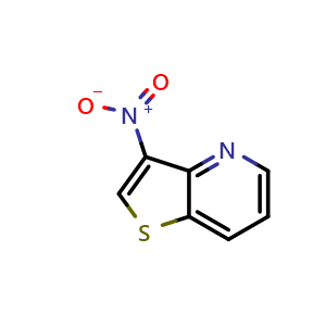 Chemical structure of 3-nitrothieno[3,2-b]pyridine , CAS 26579-59-9, AChemBlock P43313