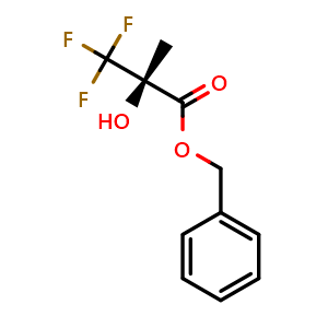 Chemical structure of (S)-benzyl 2-(trifluoromethyl)-2-hydroxypropanoate , CAS 226415-70-9, AChemBlock P43327