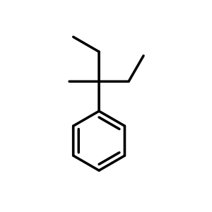 Chemical structure of 1-(3-methylpentan-3-yl)benzene , CAS 1985-97-3, AChemBlock P43341