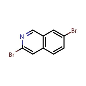Chemical structure of 3,7-dibromoisoquinoline , CAS 1935586-13-2, AChemBlock P43344