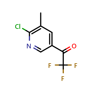 Chemical structure of 1-(6-Chloro-5-methylpyridin-3-yl)-2,2,2-trifluoroethanone , CAS 1935574-78-9, AChemBlock P43345