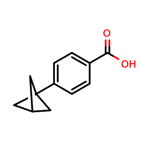 Chemical structure of 4-(bicyclo[1.1.1]pentan-1-yl)benzoic acid , CAS 1823331-06-1, AChemBlock P43368