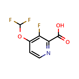 Chemical structure of 4-(difluoromethoxy)-3-fluoropicolinic , CAS 1807188-94-8, AChemBlock P43370