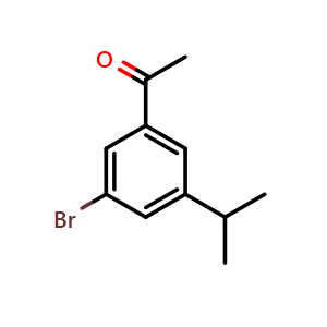 Chemical structure of 1-(3-Bromo-5-isopropylphenyl)ethanone , CAS 1782470-88-5, AChemBlock P43390
