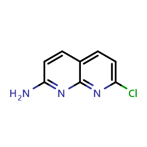 Chemical structure of 7-chloro-1,8-naphthyridin-2-amine , CAS 15944-33-9, AChemBlock P43416