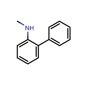 Chemical structure of N-methylbiphenyl-2-amine , CAS 14925-09-8, AChemBlock P43426