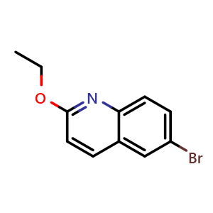 Chemical structure of 6-Bromo-2-ethoxyquinoline , CAS 1363386-54-2, AChemBlock P43450