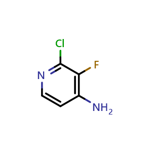 Chemical structure of 2-chloro-3-fluoropyridin-4-amine , CAS 1227577-03-8, AChemBlock P43492