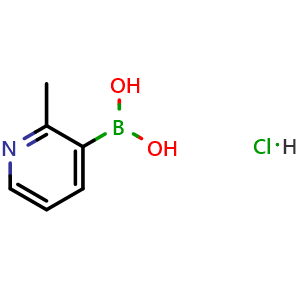 Chemical structure of 2-methylpyridin-3-yl-3-boronic acid hydrochloride , CAS 1072952-34-1, AChemBlock P43526