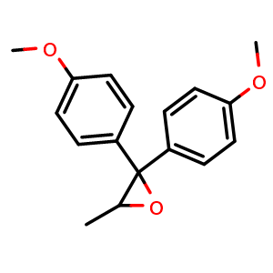 Chemical structure of 2,2-Bis(4-methoxyphenyl)-3-methyloxirane , CAS 2231673-83-7, AChemBlock P43575
