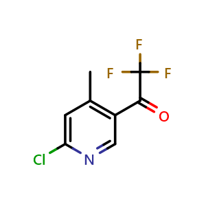 Chemical structure of 1-(6-Chloro-4-methylpyridin-3-yl)-2,2,2-trifluoroethanone , CAS 2231674-66-9, AChemBlock P43598