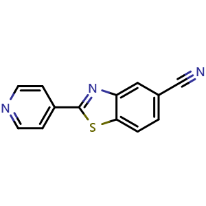 Chemical structure of 2-(Pyridin-4-yl)benzo[d]thiazole-5-carbonitrile , CAS 2231674-55-6, AChemBlock P43615