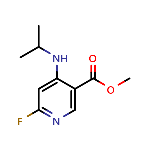 Chemical structure of methyl 6-fluoro-4-(isopropylamino)pyridine-3-carboxylate , CAS 2187434-95-1, AChemBlock P43635
