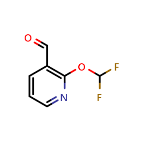 Chemical structure of 2-(difluoromethoxy)nicotinaldehyde , CAS 2222104-51-8, AChemBlock P43670