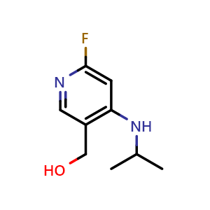 Chemical structure of (6-fluoro-4-(isopropylamino)pyridin-3-yl)methanol , CAS 2187435-33-0, AChemBlock P43682