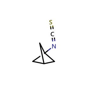 Chemical structure of 1-isothiocyanatobicyclo[1.1.1]pentane , CAS 2187435-29-4, AChemBlock P43688