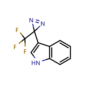 Chemical structure of 3-(3-(Trifluoromethyl)-3H-diazirin-3-yl)-1H-indole , CAS 2231676-71-2, AChemBlock P43689
