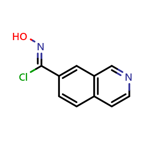 Chemical structure of N-hydroxyisoquinoline-7-carbimidoyl chloride , CAS 2088951-24-8, AChemBlock P43699