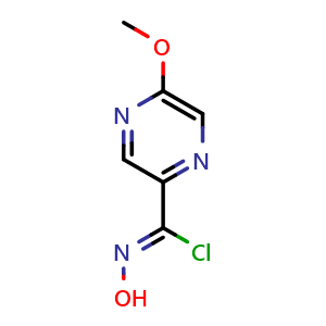 Chemical structure of N-hydroxy-5-methoxypyrazine-2-carbimidoyl chloride , CAS 1799816-15-1, AChemBlock P43702