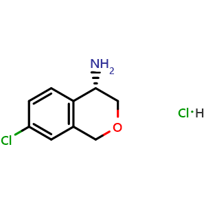 Chemical structure of (S)-7-chloroisochroman-4-amine hydrochloride , CAS 1956436-63-7, AChemBlock P43715